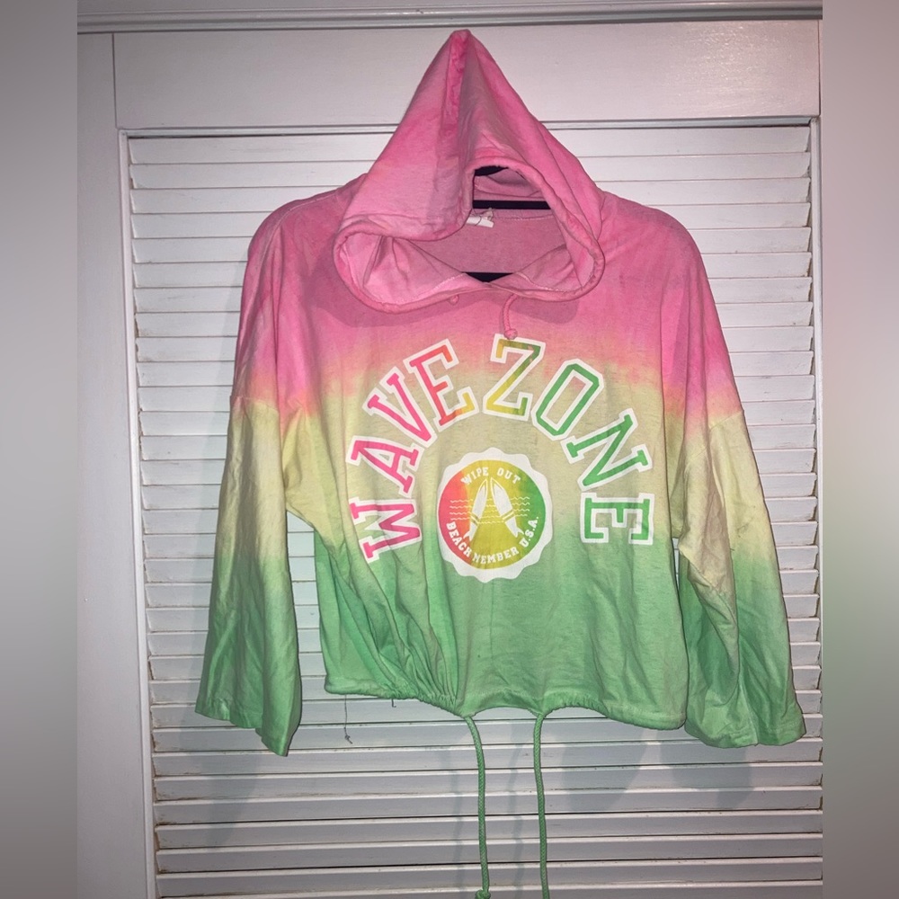 Multi-Color ‘Wave Zone’ Cropped thin Sweatshirt